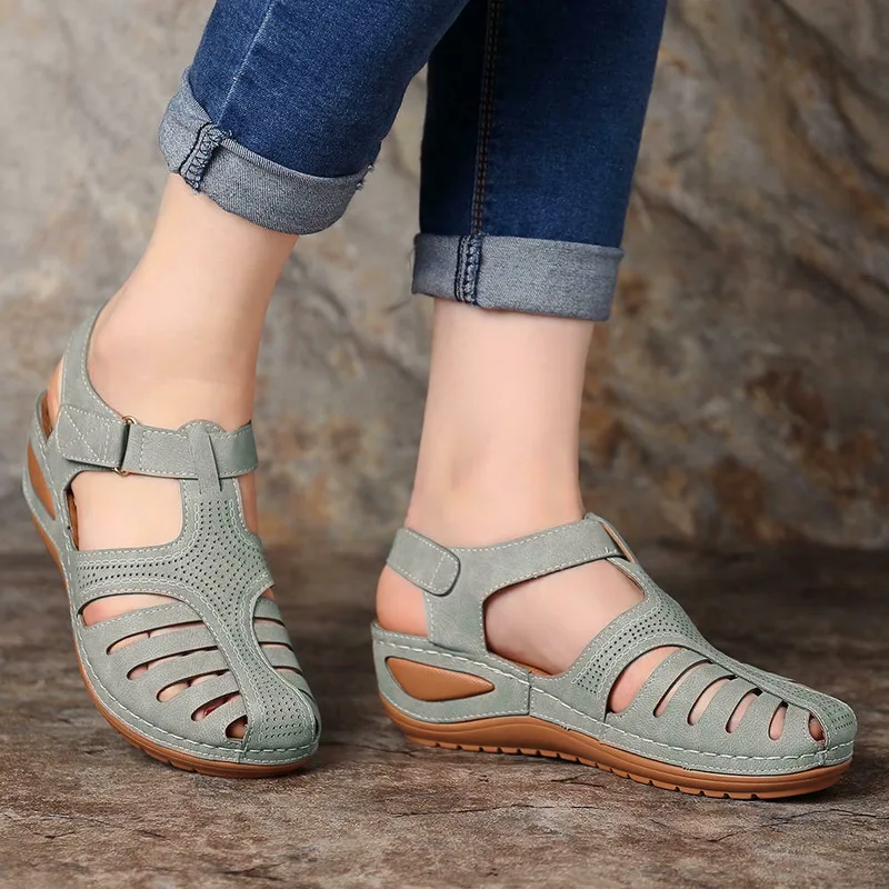 Femei Sandale de Doamnelor Fete Vara omfortable Glezna Gol Rotund Toe Sandale cu Talpă Moale Pantofi 2020 Mari Dimensiuni Sandale Pantofi Imagine 0