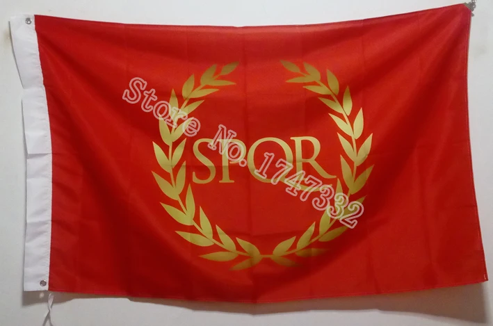 Imperiul Roman de apus SPQR Pavilion fierbinte vinde bunuri 3X5FT 150X90CM Banner alama metal de găuri Imagine 0