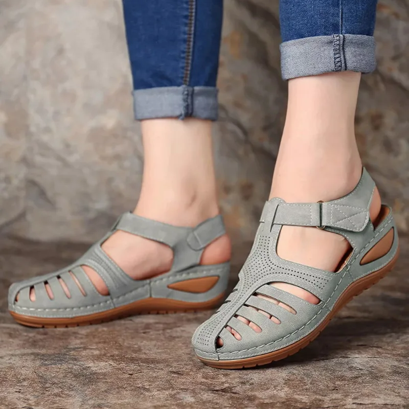 Femei Sandale de Doamnelor Fete Vara omfortable Glezna Gol Rotund Toe Sandale cu Talpă Moale Pantofi 2020 Mari Dimensiuni Sandale Pantofi Imagine 2