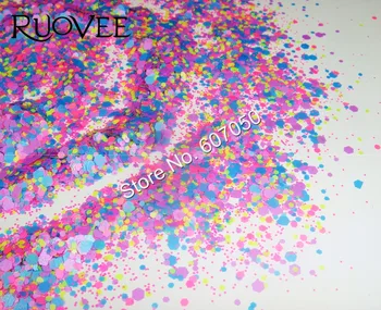 018# Culoare NEON Hexagon de Unghii glitter mix de Forme Rezistente la Solvenți pentru unghii acrilice Gel de unghii decorare DIY pulbere
