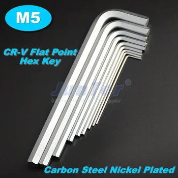 10buc/lot M5(5mm) CR-V Plate Punct de Carbon din Oțel Placat cu Nichel Cheie Hexagonală Imbus Metrice