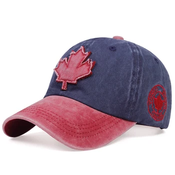 Noi Frunză de Arțar Patch Șapcă de Baseball Cuplu Universal de Spălare Despicare Tata pălării de Vară în aer liber Sălbatice Casual Pălărie de Moda Camion Capace