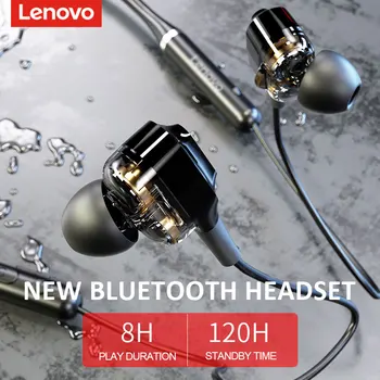 Original Lenovo QE66/XE66 V5.0 Wireless Bluetooth Căști cu fixare pe gât Patru Difuzoare HIFI Stereo Magnetic În ureche Căști Sport