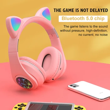 Pentru Telefon Computer Montat Pe Cap De Pisică Ureche Căști Fără Fir Bluetooth Setul Cu Cască Cu Microfon Hands-Free, Căști Universale