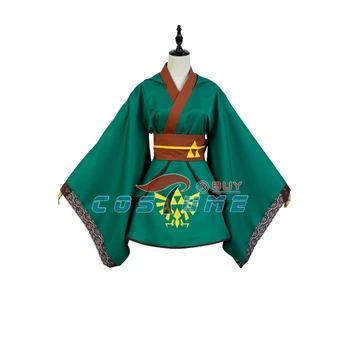 The legend of Zelda Link-ul de Cosplay Costum de Erou Yukata Kimono-Halat Verde Versiune